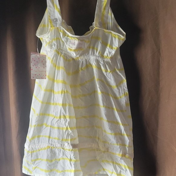 Free People Yellow White Striped Cami Tank with Drawstring NWT - Picture 2 of 6